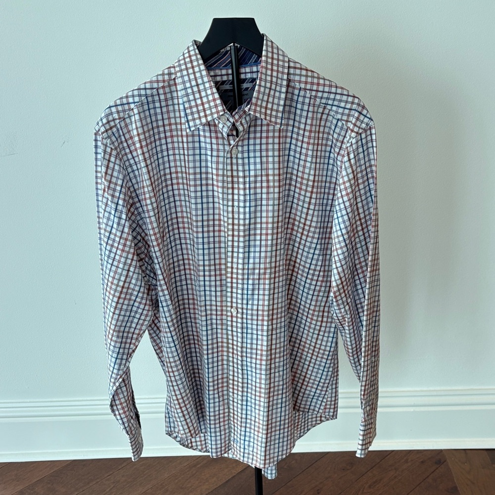 Johnston & Murphy Men's Multicolor Checkered Shirt Size L